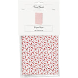 Sacs en papier Vivi gade, trompette, h: 21 cm, dim. 6x12 cm, 80 g, rouge, blanc, 8 pièces 1 boîte