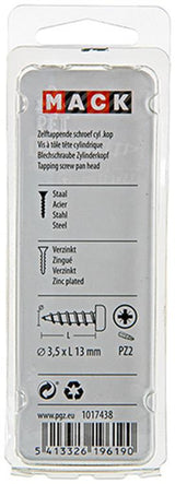 Mack 1017438 - zelftappende schroef cyl kop verz. 30st 3,5 x 13 mm | 10 stuks