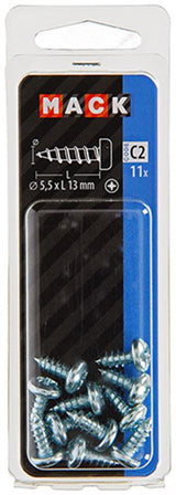 Mack 1017456 - zelftappende schroef cyl kop verz. 11st 5,5 x 13 mm | 10 stuks