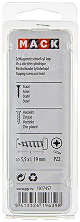 Mack 1017457 - zelftappende schroef cyl kop verz. 10st 5,5 x 19 mm | 10 stuks
