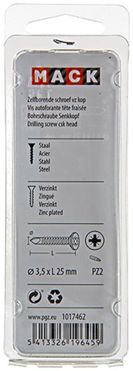 Mack 1017462 - zelfborende schroef vz kop verz. 30 st 3,5 x 25 mm | 10 stuks