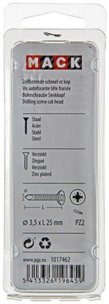 Mack 1017462 - zelfborende schroef vz kop verz. 30 st 3,5 x 25 mm | 10 stuks