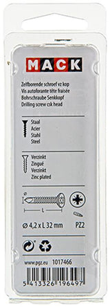 Mack 1017466 - zelfborende schroef vz kop verz. 21 st 4,2 x 32 mm | 10 stuks