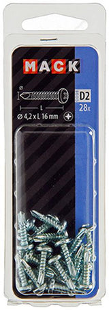 Mack 1017469 - zelfborende schroef cyl. kop verz. 28st 4,2 x 16 mm | 10 stuks