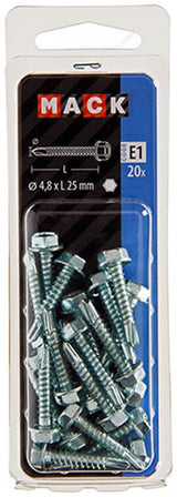 Mack 1017477 - zelfborende schroef zesk.kop verz. 20st 4,8 x 25 mm | 10 stuks