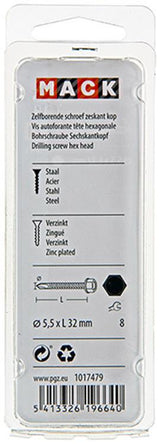 Mack 1017479 - zelfborende schroef zesk.kop verz. 14st 5,5 x 32 mm | 5 stuks