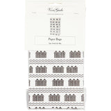 Sacs en papier Vivi gade, h : 21 cm, format 6x12 cm, 80 g, noir, blanc, 10 pièces 1 boîte