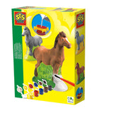Moulage de six personnages, cheval