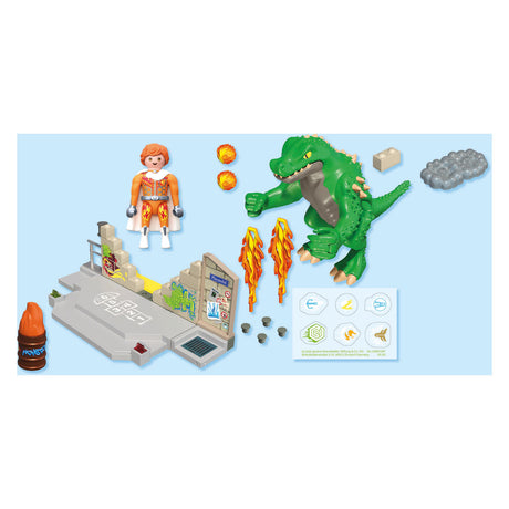 Bataille du héros Playmobil contre le lézard géant - 71831