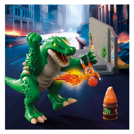 Bataille du héros Playmobil contre le lézard géant - 71831