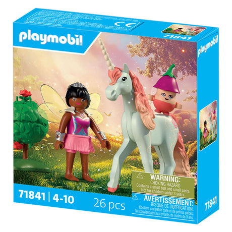 Playmobil | licornes magiques | licorne de collection rose avec fée | ensemble de jeu imaginatif pour les fans de licorne | accessoires interchangeables avec des détails magiques | cadeau parfait pour les enfants à partir de 4 ans | 71841