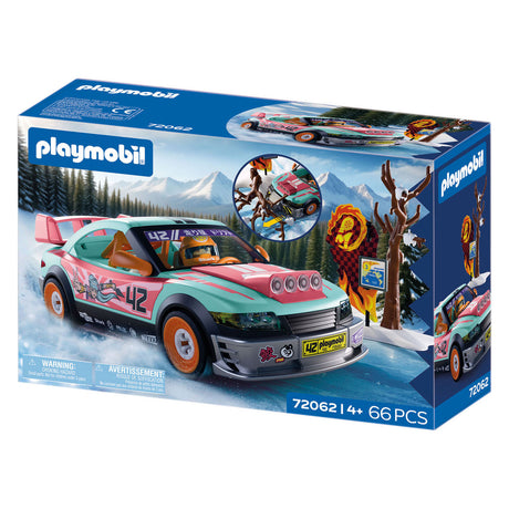 Playmobil – 72062 – coffret de jeu de voiture de course – 68 pièces – sports d'action
