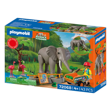 Playmobil animaux amis éléphant avec gardien de zoo - 72068