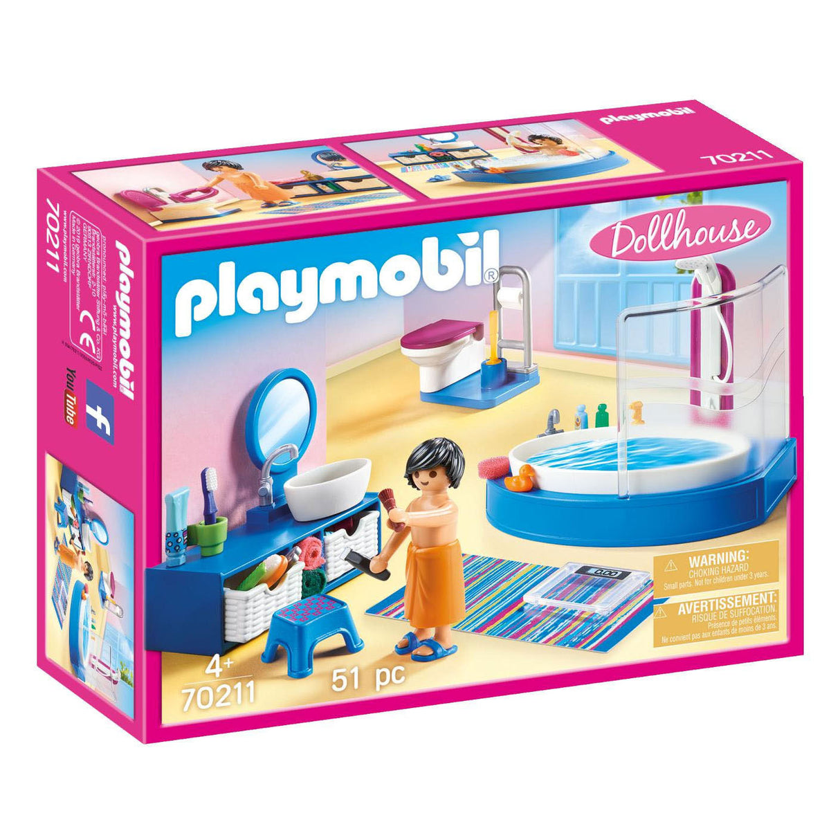 Playmobil Dollhouse Bathroom avec bain 70211