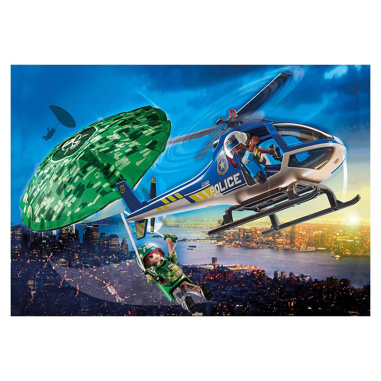 Playmobil City Action Police Helicopter Parachute Pursuit 70569