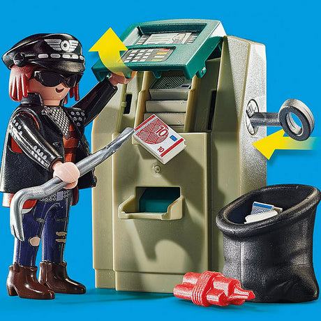 Playmobil City Action - Moto de police : jouet de construction à la poursuite du voleur d'argent (70572)