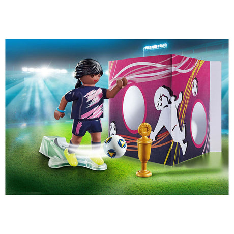 Playmobil spéciaux joueur de football avec mur de but - 70875