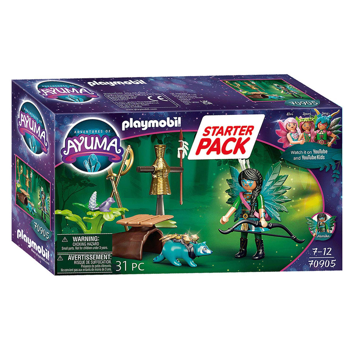 Playmobil Ayuma starter set chevalier fée avec raton laveur - 70905
