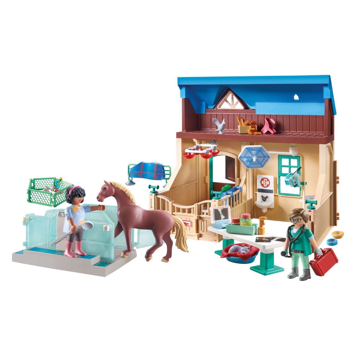 Playmobil Horses eller Waterfall Horse Therapy Veterinary Practice 71352