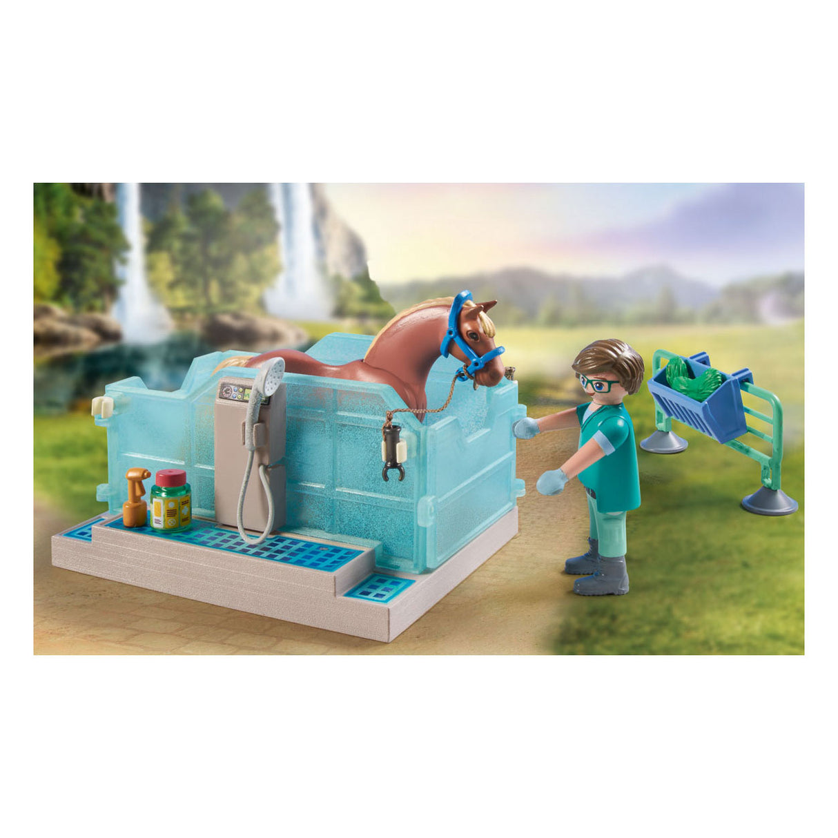 Playmobil Horses eller Waterfall Horse Therapy Veterinary Practice 71352