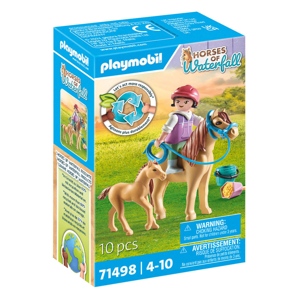 Playmobil Horses ou cascade Enfant avec poney et poulain 71498