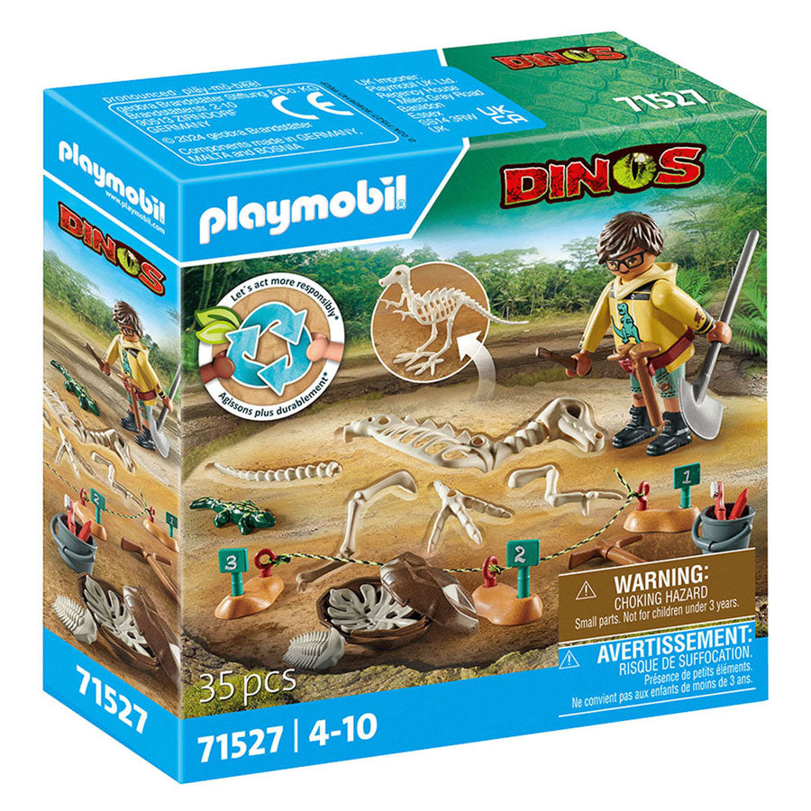 Playmobil Dinonos Excovation Area s kostra Dinosaurus 71527