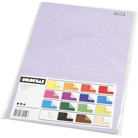 Carton à barres de couleur Creativ company, a4, feuille 210x297 mm, 250 gr, 16 feuilles diverses 1 boîte