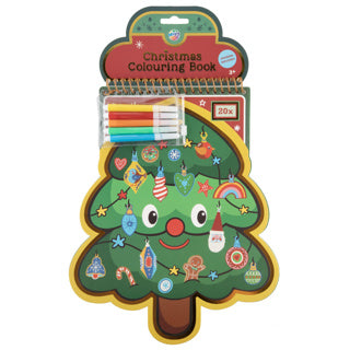 Livre de coloriage Sapin de Noël 20 pages 30 cm avec autocollants | 6 pièces
