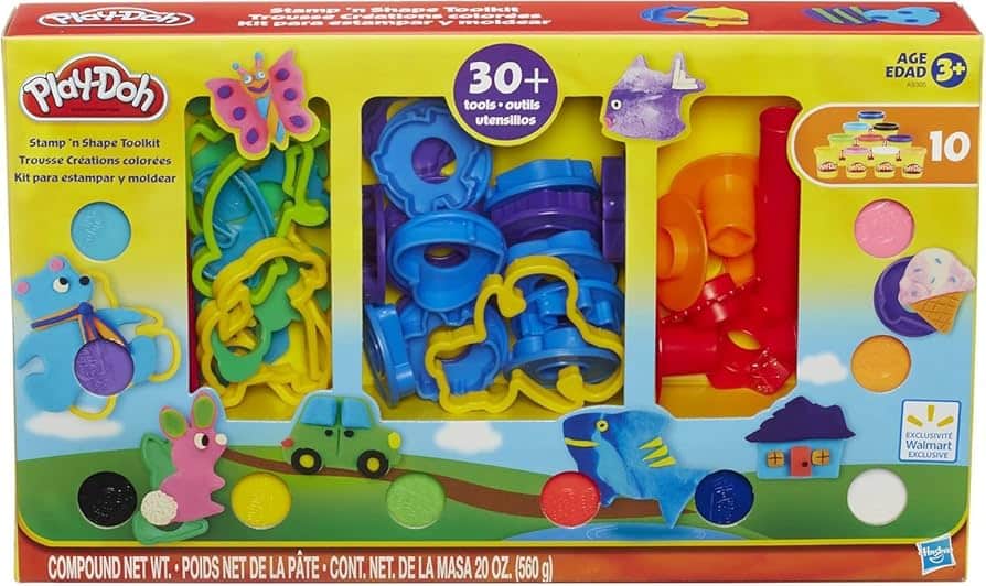 Boîte à outils Hasbro Play-Doh avec +30 pièces 10 pots en argile