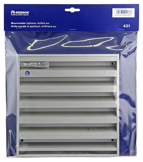 Renson 1006235 - muurrooster opbouw 431 alu f1 225x225mm | 2 stuks