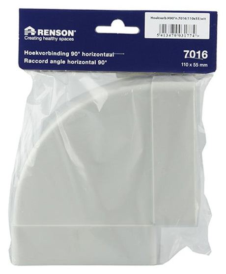 Renson 1006405 - pvc hoekverbinding hor.90° 7016 wit 110x55mm | 3 stuks