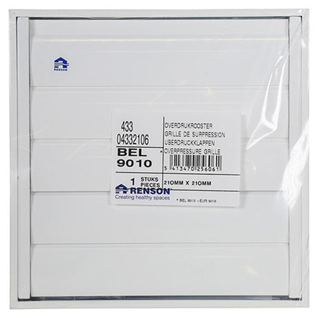 Renson 1013879 - lamellenrooster alu wit 433 210x210mm | 2 stuks