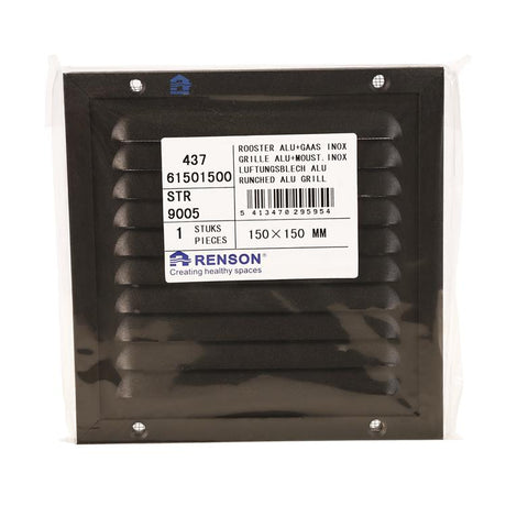 Renson 1058002 - opbouw schoepenr kader gaas 437 (150x150) ral 9005 zwart | 2 stuks