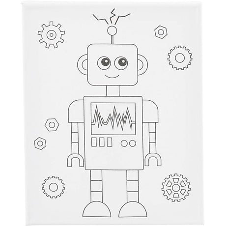 Creativ company toile de peinture avec impression, robot, d: 1,6 cm, taille 24x30 cm, 360 g, 1 pièce