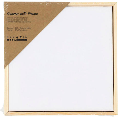 Creativ company Toile tendue avec cadre, dim. 15,8x15,8 cm, 280 g, blanc, 1 pièce