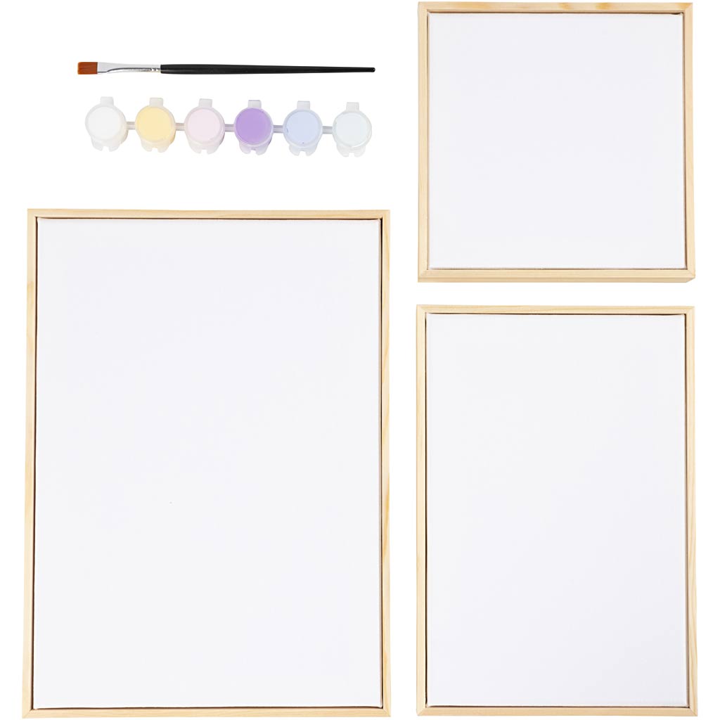 Ensemble de toile tendue Creativ Company avec peinture et pinceau