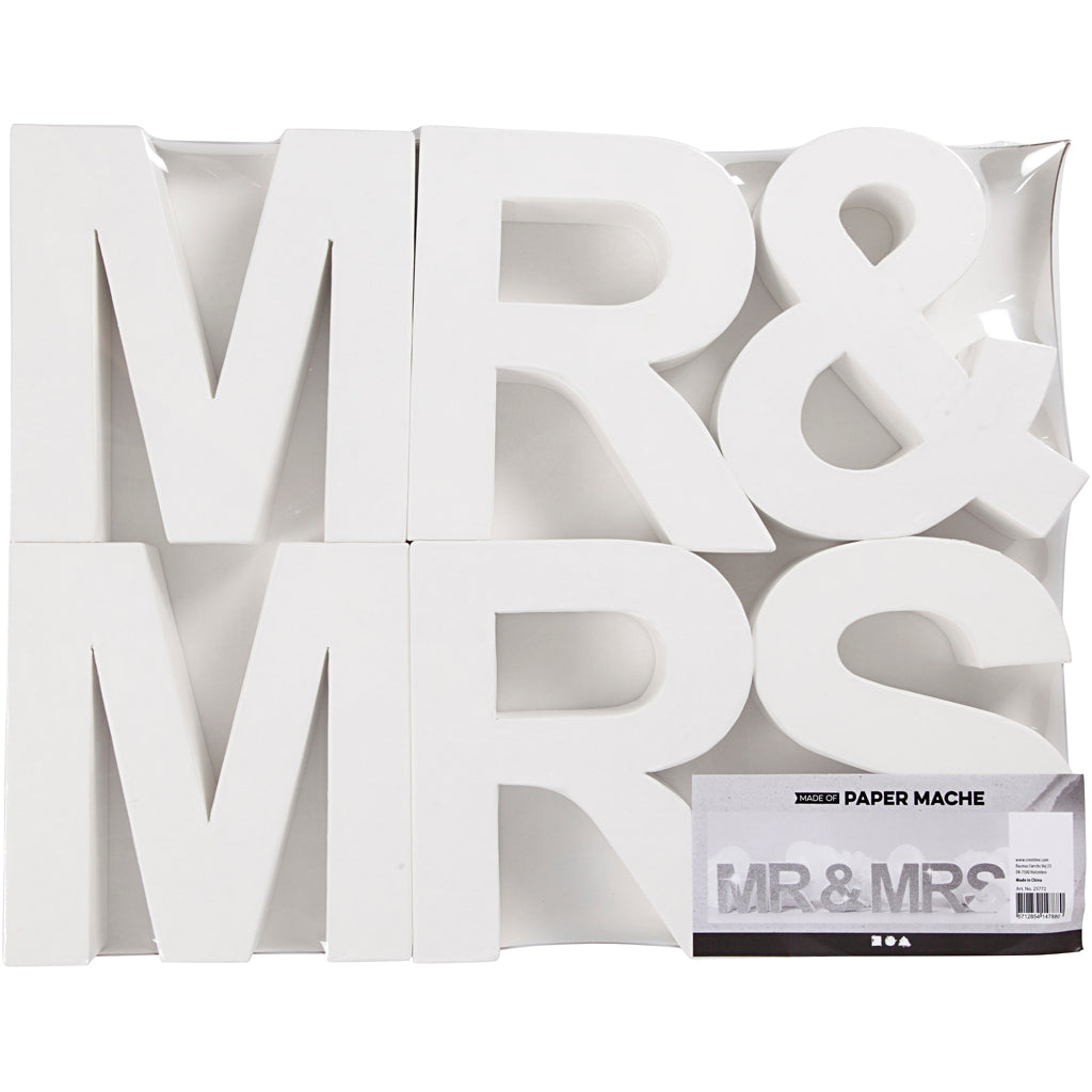 Https : www.cchobby.nl letter-mr-mrs-h-17-5-cm-d-4-5-cm-white-1-set