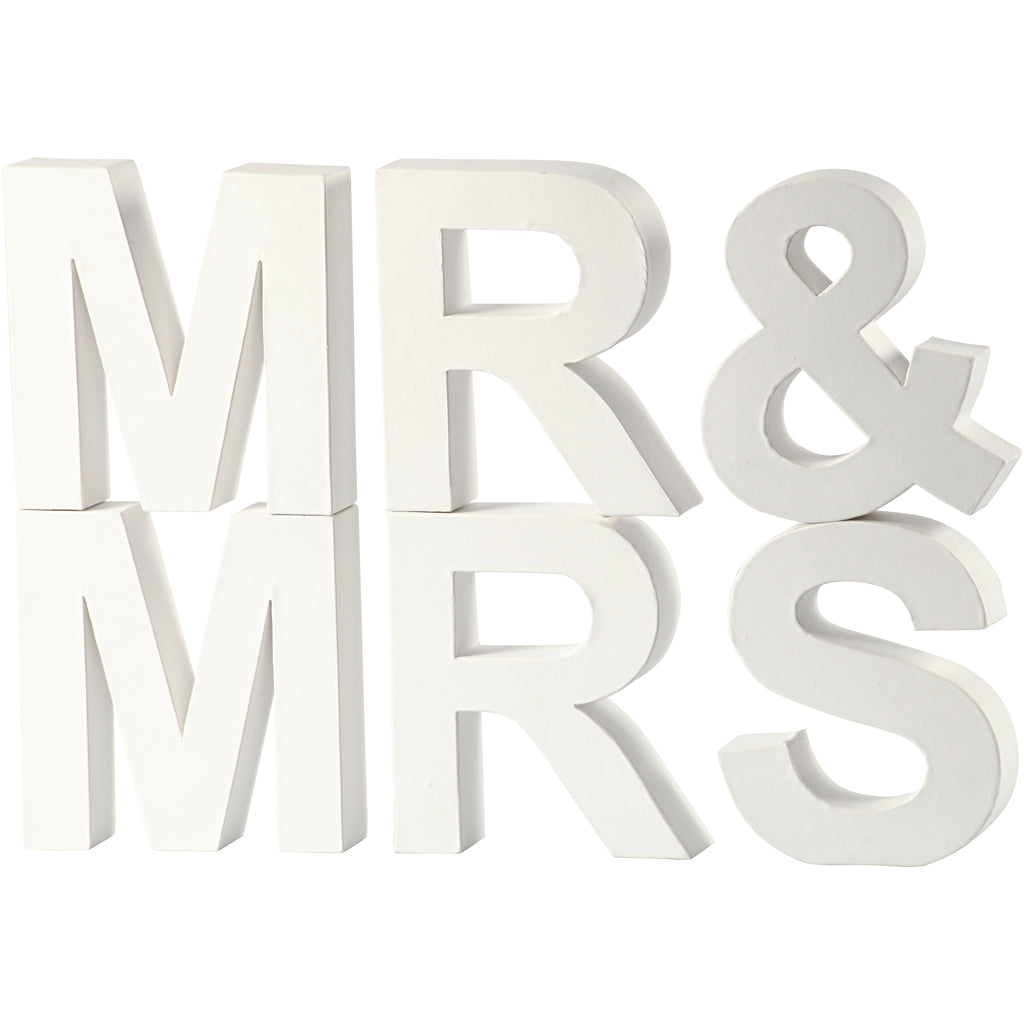 Https : www.cchobby.nl letter-mr-mrs-h-17-5-cm-d-4-5-cm-white-1-set