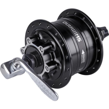 Moyeu dynamo Shimano 32 trous hd-3d32 3 watts - pour disque de frein à 6 boulons - dégagement rapide - noir