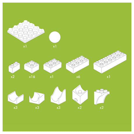 Kit d'extension de rail à billes Hubelino, catapulte - 41 pcs.