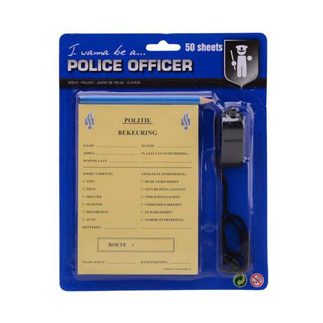 Carnet de reçus de police Johntoy avec sifflet crayon