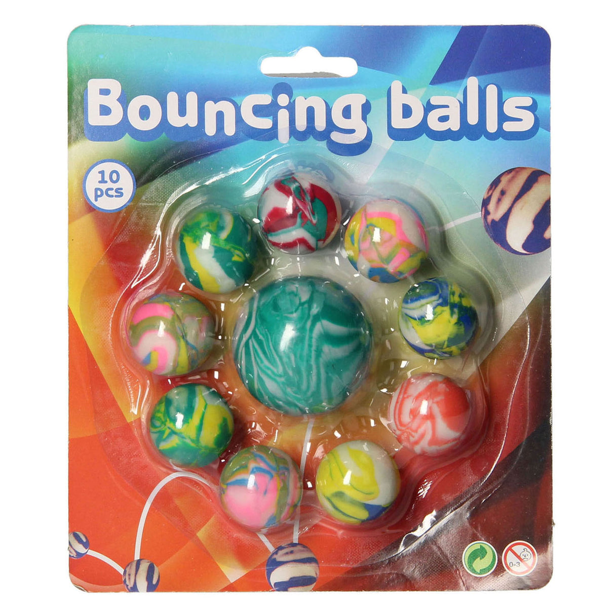 Balles rebondissantes Johntoy Summer Fun, 10 pcs.