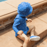 Léopard | chapeau de soleil anti-UV bleu