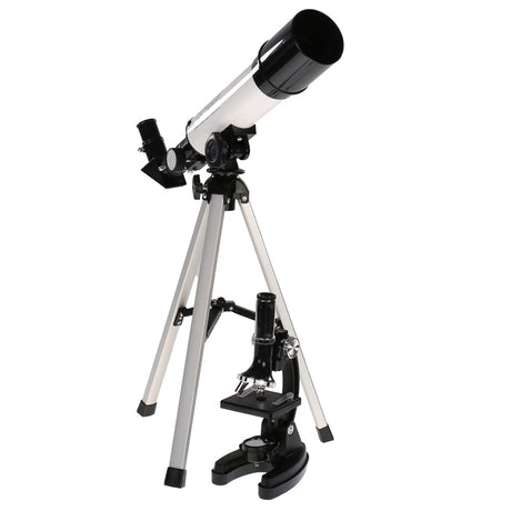 Télescope de jeu de microscope pour débutants byomic dans la valise