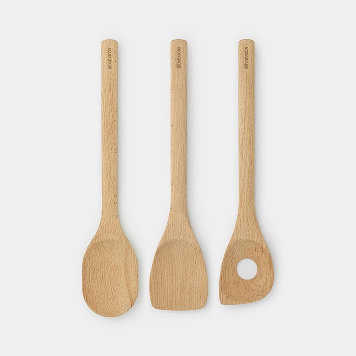 Ensemble d'ustensiles de cuisine profilé Brabantia - 3 pièces - bois de hêtre