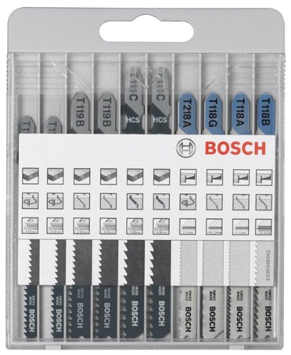 Bosch jeu de 10 lames de scie sauteuse de base pour le métal et le bois