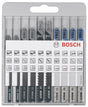 Bosch jeu de 10 lames de scie sauteuse de base pour le métal et le bois
