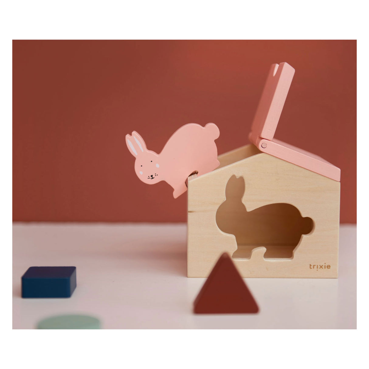 Trixie Wooden House avec des blocs Mme Lapin