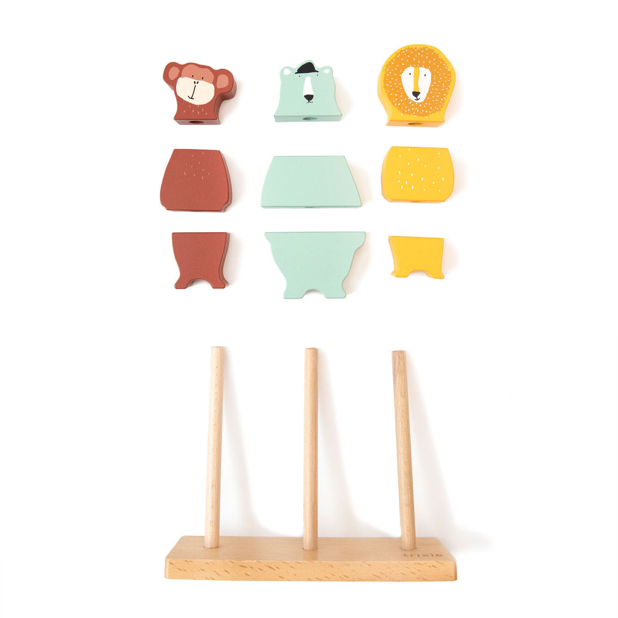 Trixie Wooden Stack de animales de rompecabezas