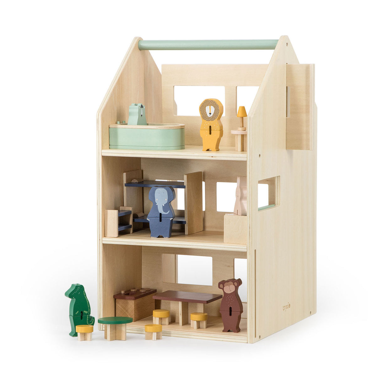 Trixie Wooden Dollhouse con accessori